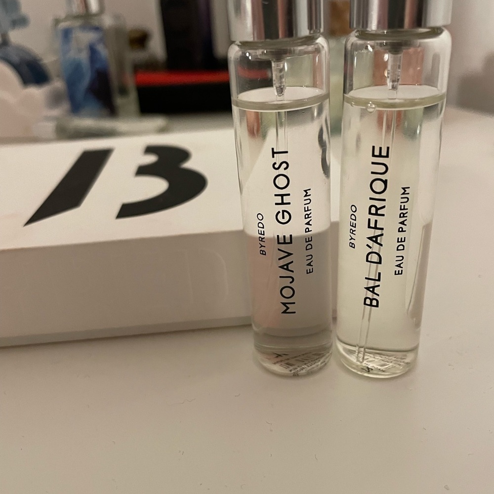 BYREDO travel sized perfume (Mojave Ghost and Bal D’afrique)